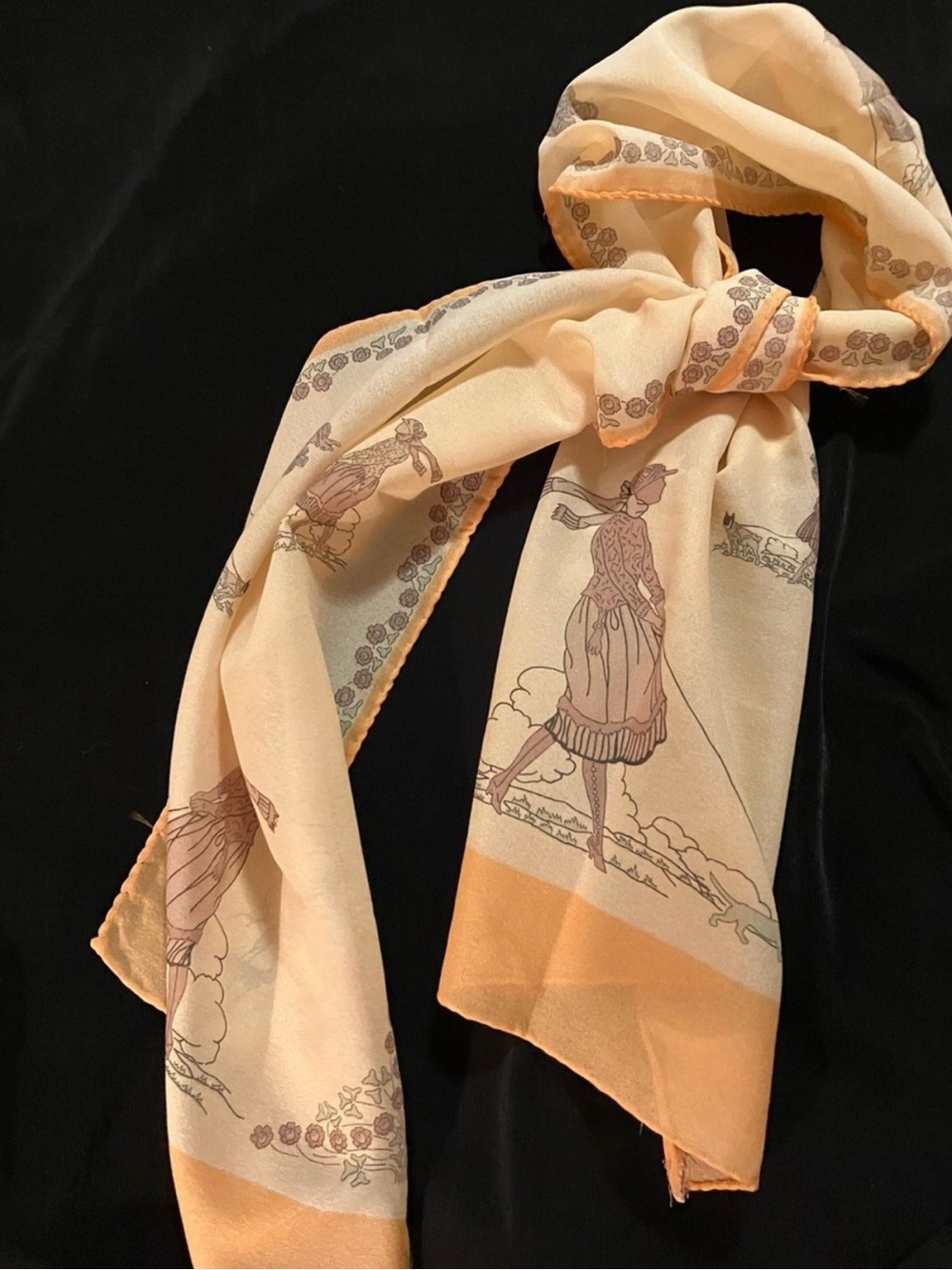 Elegant Peach Fashion Scarf Women Walking Dog-Darling